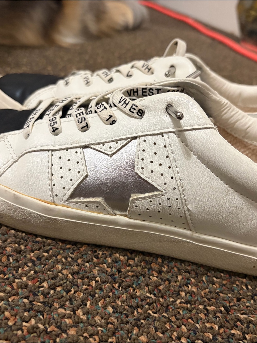 Vintage Havana White Silver Star Sneakers Women’s Size 7.5 Lace Up - Picture 2 of 6